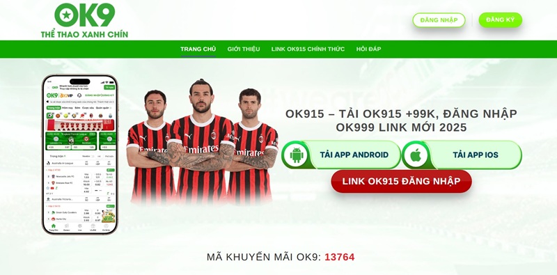 giao diện trang web ok915 net